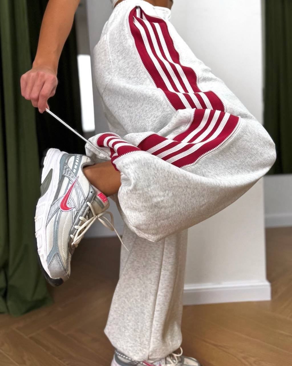 Stripe wide legs