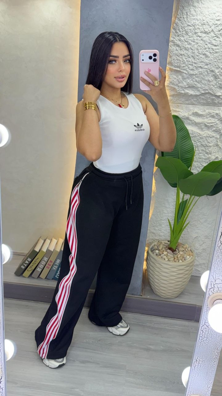Stripe wide legs