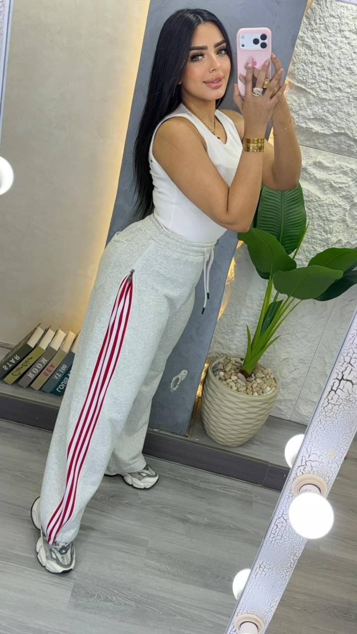 Stripe wide legs