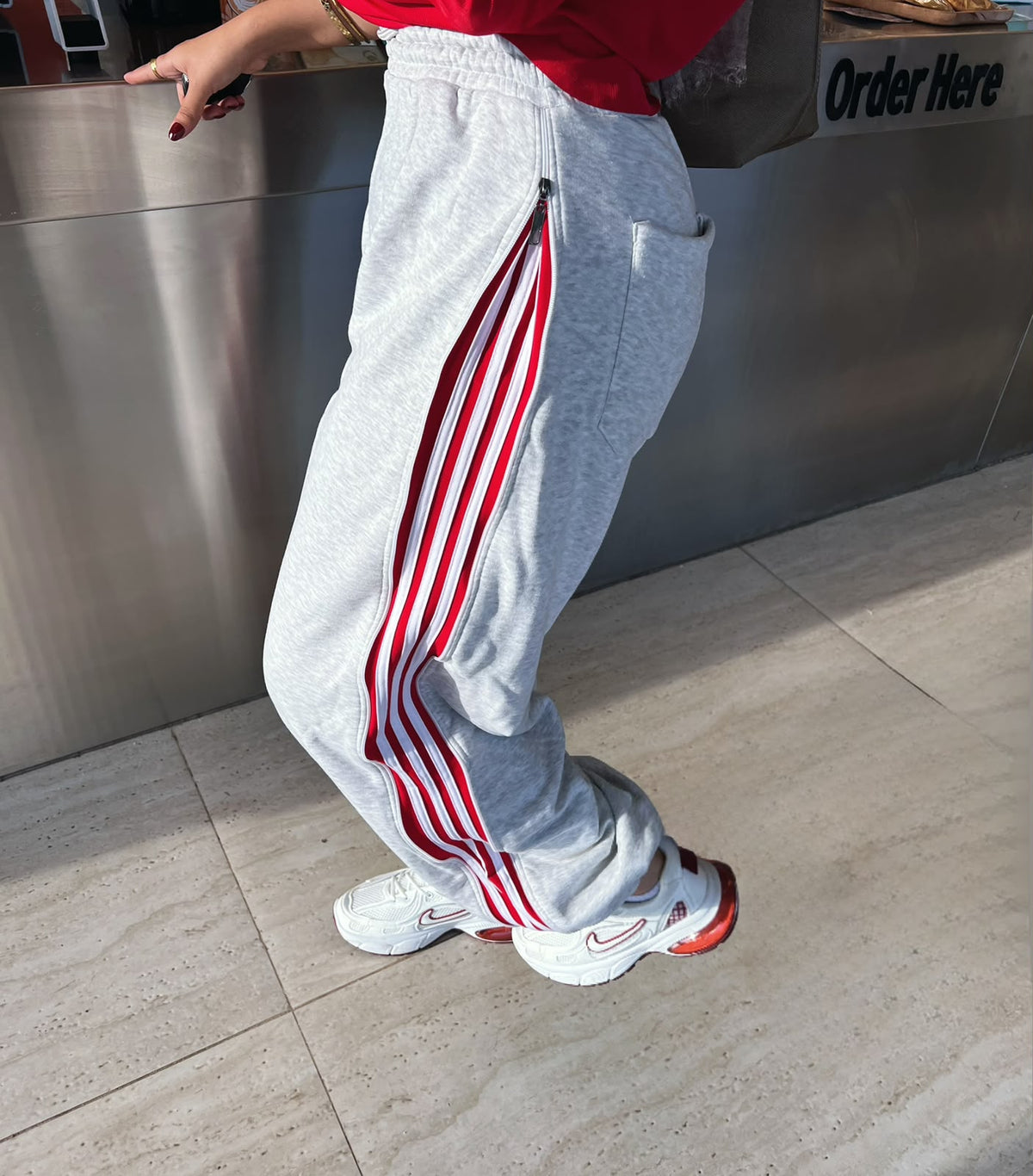 Stripe wide legs